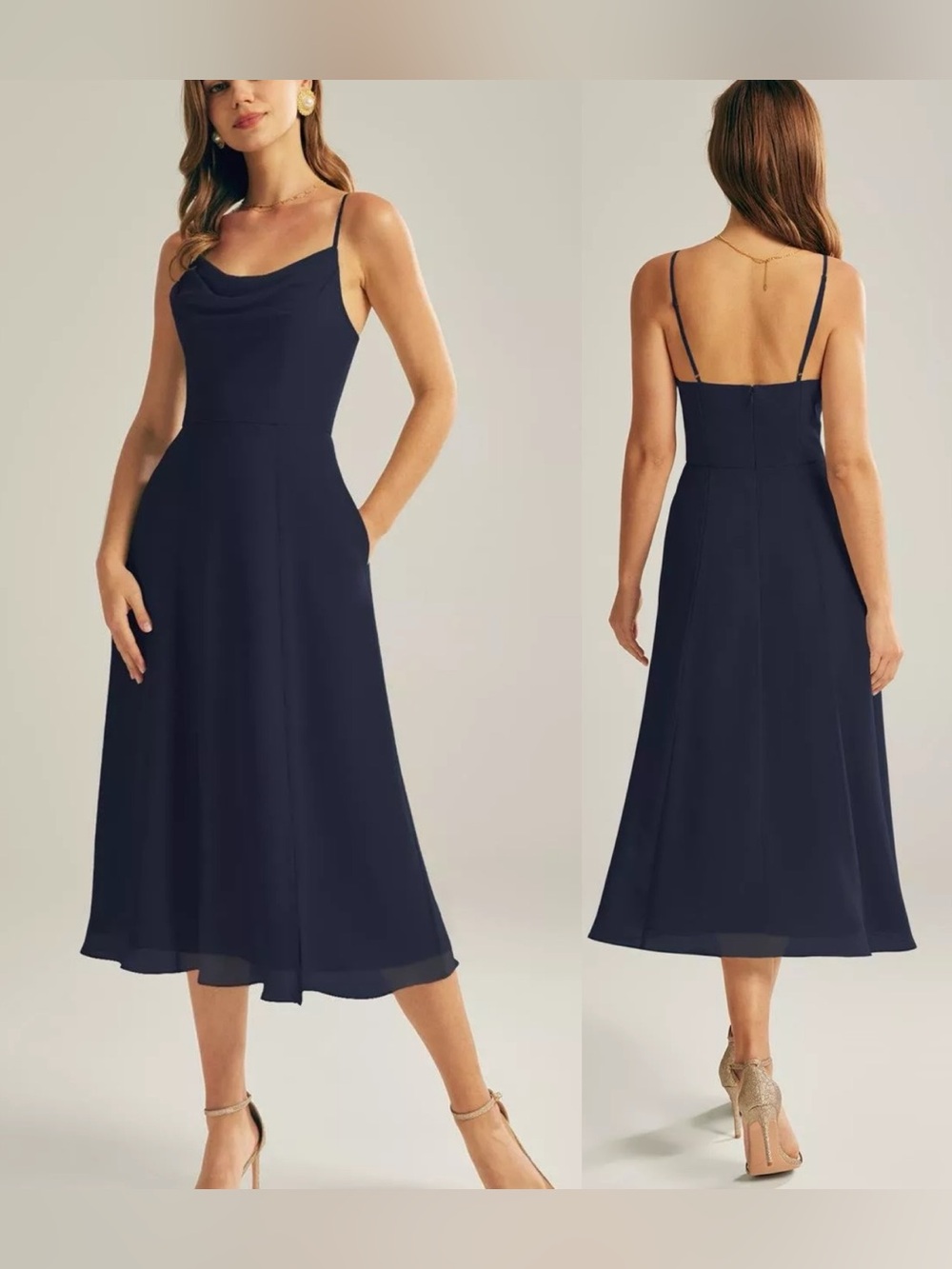AW Bridal Maribel Dark Navy Midi Dress